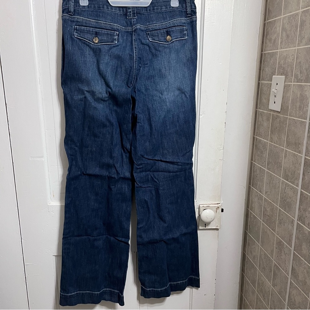 New York & Company Dark Blue Wide Leg Jeans - Picture 2 of 3